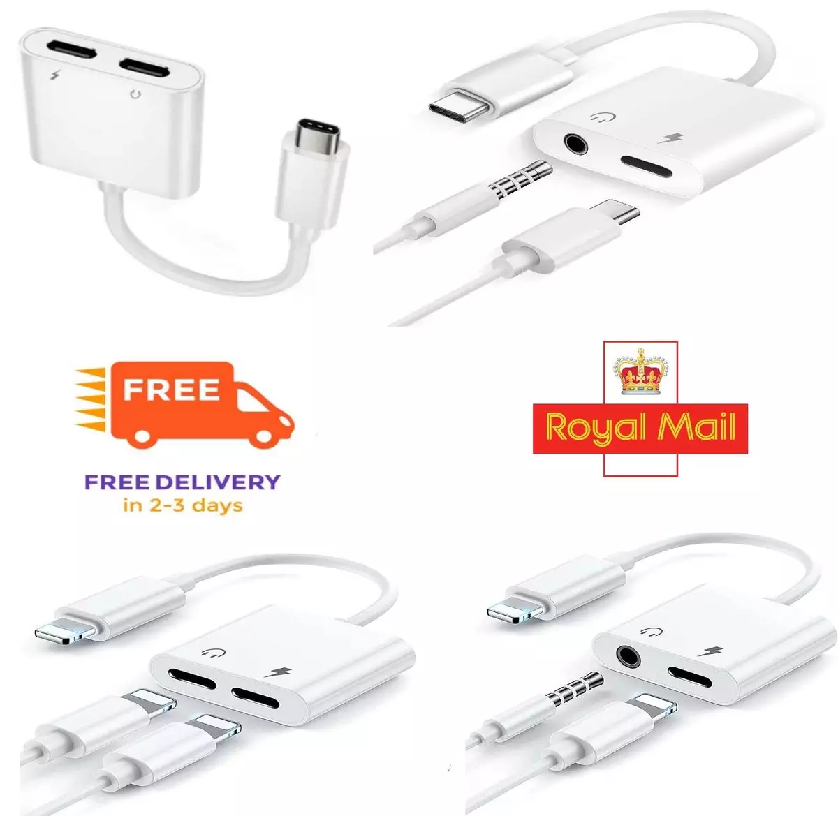 3 in 1 Headphone Adapter for iPhone, Lightning to 3.5 mm Headphone Jack  Adapter, Lightning Audio & Charging Adapter Dongle Cable Splitter  Compatible