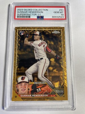 2023 Topps Chrome Gilded Collection Gunnar Henderson Superfractor 