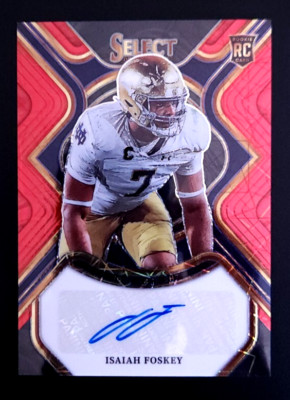 2023 Select Draft Rookie Signatures Red Lazer Prizm Isaiah Foskey Auto RC #d /25