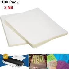 Clear Thermal Laminating Plastic Paper Laminator Sheets 9 x 11.5" Sheet 100-Pack