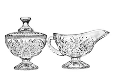 Crystal Sugar and Creamer Set, Godinger Dublin 3 pc Set