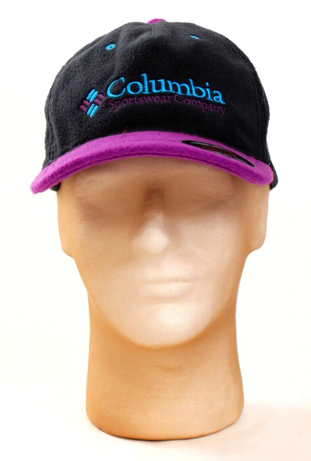 Columbia Black & Purple Fleece FlexFit Cap Hat Men's S/M