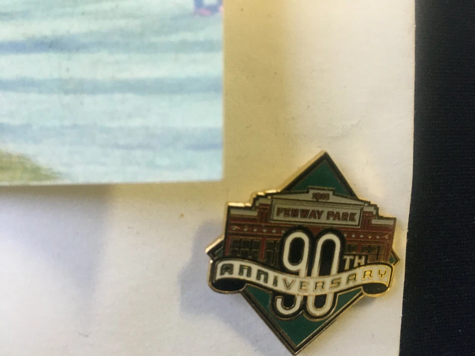 Green Monster 8 x 10 Art Card Citgo Patch and (5) pins celebrating Fenway 90th! - Image 3 of 4