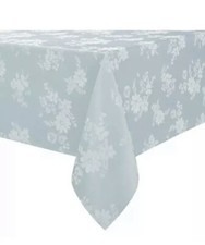 Spring Jubilee Damask Tablecloth 60in x 104in Oblong Seats 8-10 mist teal