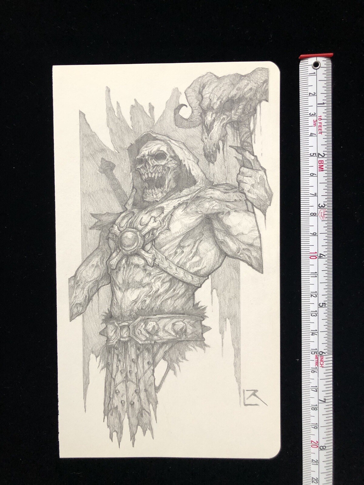 R. Luong - Skeletor MOTU ARTE ORIGINAL dibujo Dessin Tavola HORROR He-Man