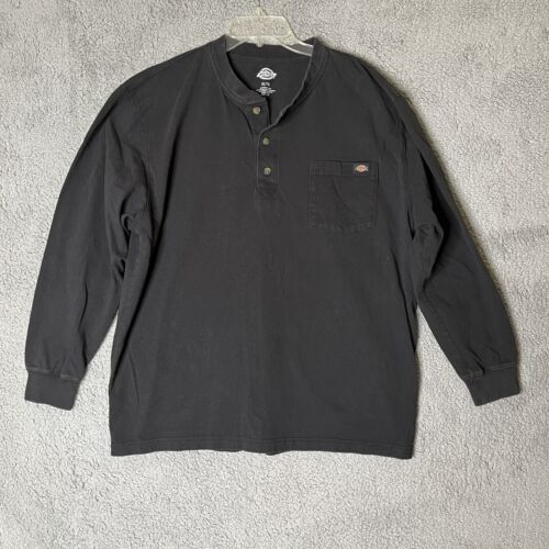 Dickies Workwear Shirt Mens XL Black  Long Sleeve Workwear Pocket Logo T-Shirt - Picture 1 of 6