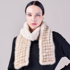 Braid Real Mink Fur Scarf 150 13 Cm 6 Colors Neck Wrap Handmade Gift Cape