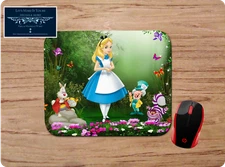 ALICE IN WONDERLAND SCENE WHITE RABBIT MAD HATTER CUSTOM NONSLIP MOUSE PAD MAT