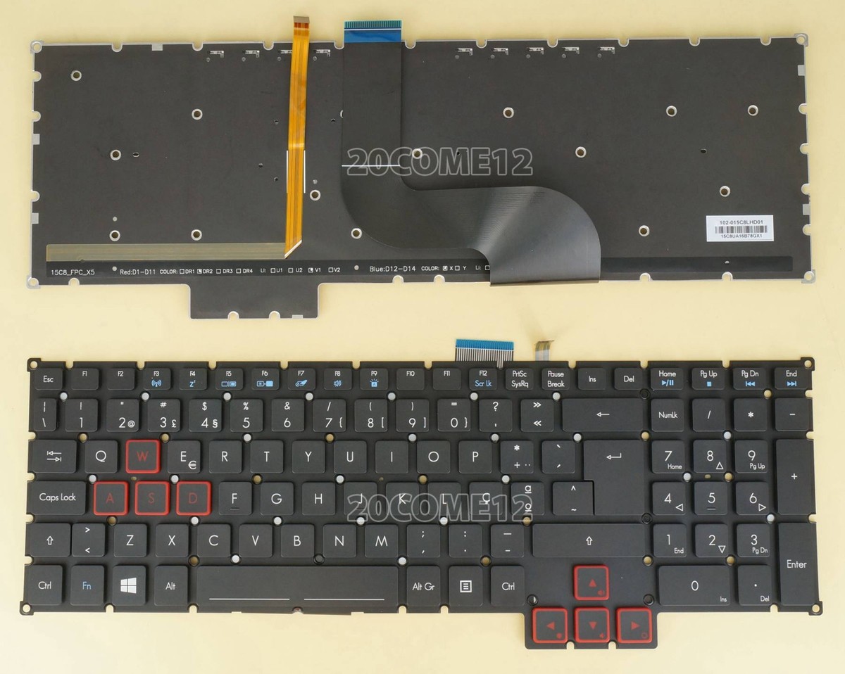 for Acer Predator G5-793 G9-791 G9-791G Keyboard Red&Blue backlit