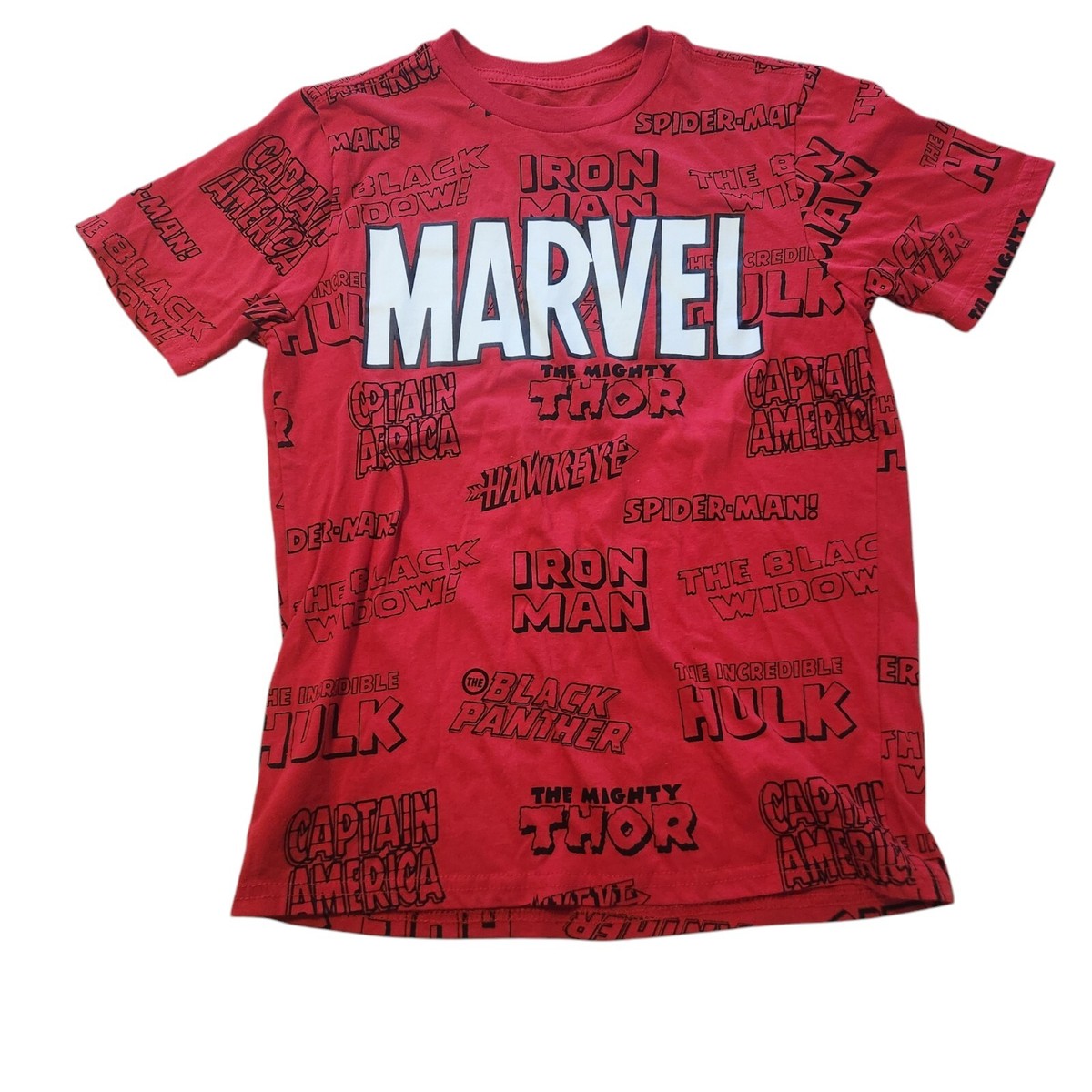 Marvel Spider-Man Captain America Iron-Man T-Shirt Youth Size L (10-12) EUC