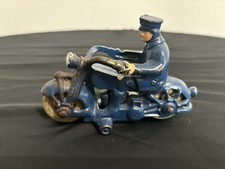 Vintage Cast Iron Motorcycle Cop Toy