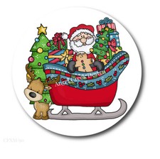 Whimsical Christmas Santa's Sleigh Scrapbook Stickers Holiday Envelope Seals