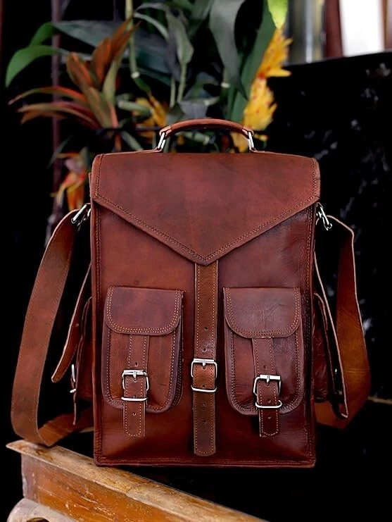 Bag Leather Rucksack Shoulder Laptop Men's Sling Satchel New Messenger Backpack