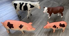 Lot of 4 Farm Animal Figures Toys - Pigs/Sow Cows/Heifers