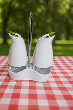 Prepara Gourmet Cruet Set/Oil & Vinegar Glass Includes Stoppers