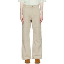 Acne Studios Beige Canvas Trousers Men's Straight Leg Button Fly MINT 34x32