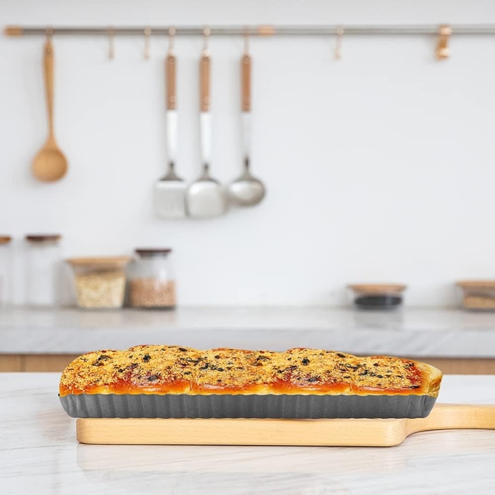 Rectangular Tart Pan 14 Inch Nonstick Quiche Pie Pan with Removable Bottom Ta...
