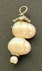Vintage Sterling Silver & Freshwater Pearls Necklace Pendant 1" — photo 4