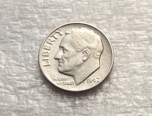 US 1947 10 Cents Dime Roosevelt Silver VF CA579