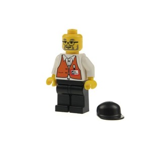 1X Lego Minifigure Studios Director Vest Hat Cap Black 1352 1382 Stu002