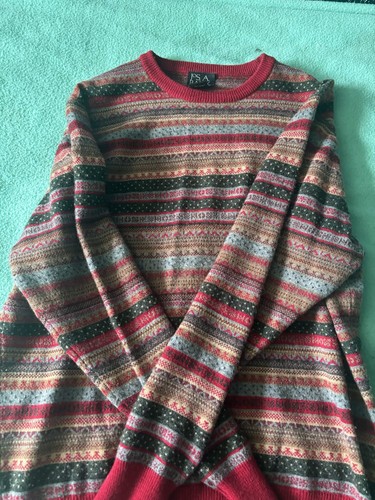 JOS. A. BANK Executive Collection 80% Lambswool Blend Crewneck Stripe Sweater M