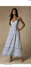 Lulu's, Blue Floral Maxi Dress, Size M