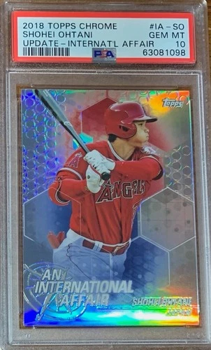 2018 Topps Chrome Update #IA-SO Shohei Ohtani Rookie Int'l Affair PSA 10