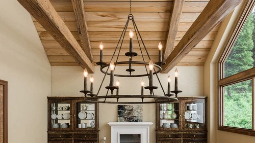 Quoizel VYR5012ML Voyager 12-Light Foyer Chandelier in Dark Bronze - Picture 2 of 5