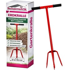 Erdkralle Stahl 5 Zinken Gartenkralle Unkraut...