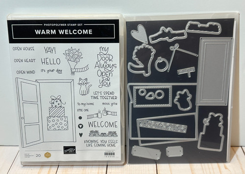 Stampin' Up! WARM WELCOME stamps & Dies ~ Christmas Cat Presents Birthday Flower