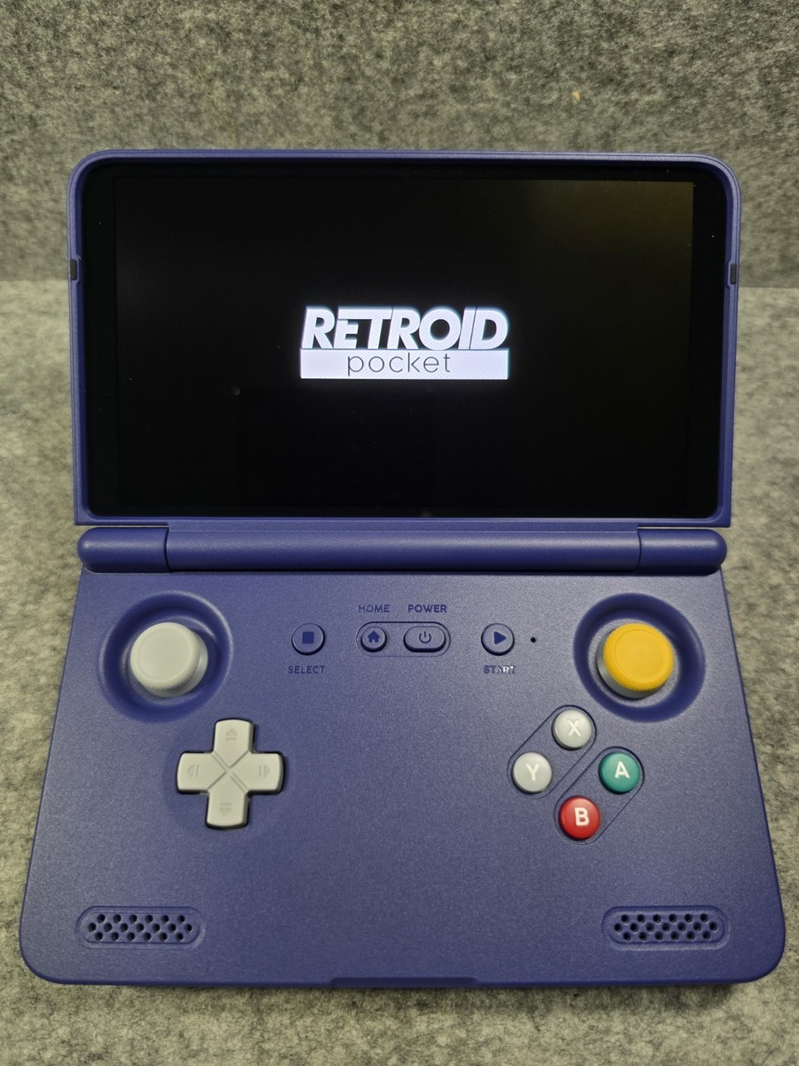 Unused Retroid Pocket Flip 2 SD865 Handheld purple GC, w/ case, no