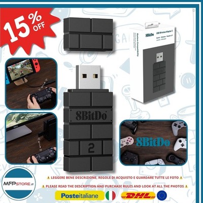 8BitDo USB Wireless Adapter 2 Bluetooth Switch Adapter Schwarz Plug & Play