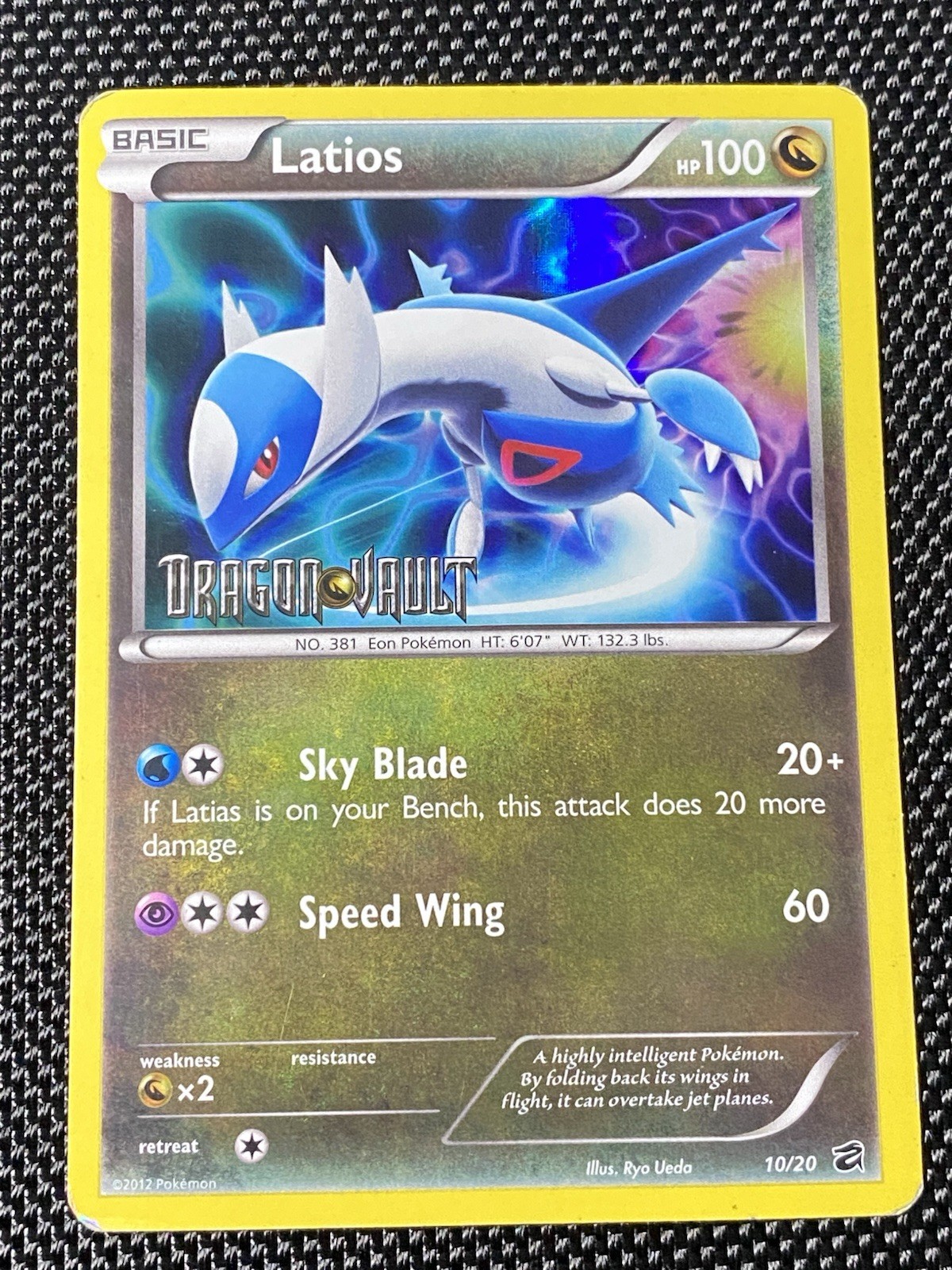 Latios 10/20 Dragon Vault Holo Rare Stamped Pokemon Card MP