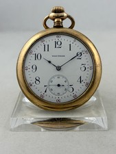 Taschenuhr Waltham Handaufzug mit neuem Glas, funktioniert