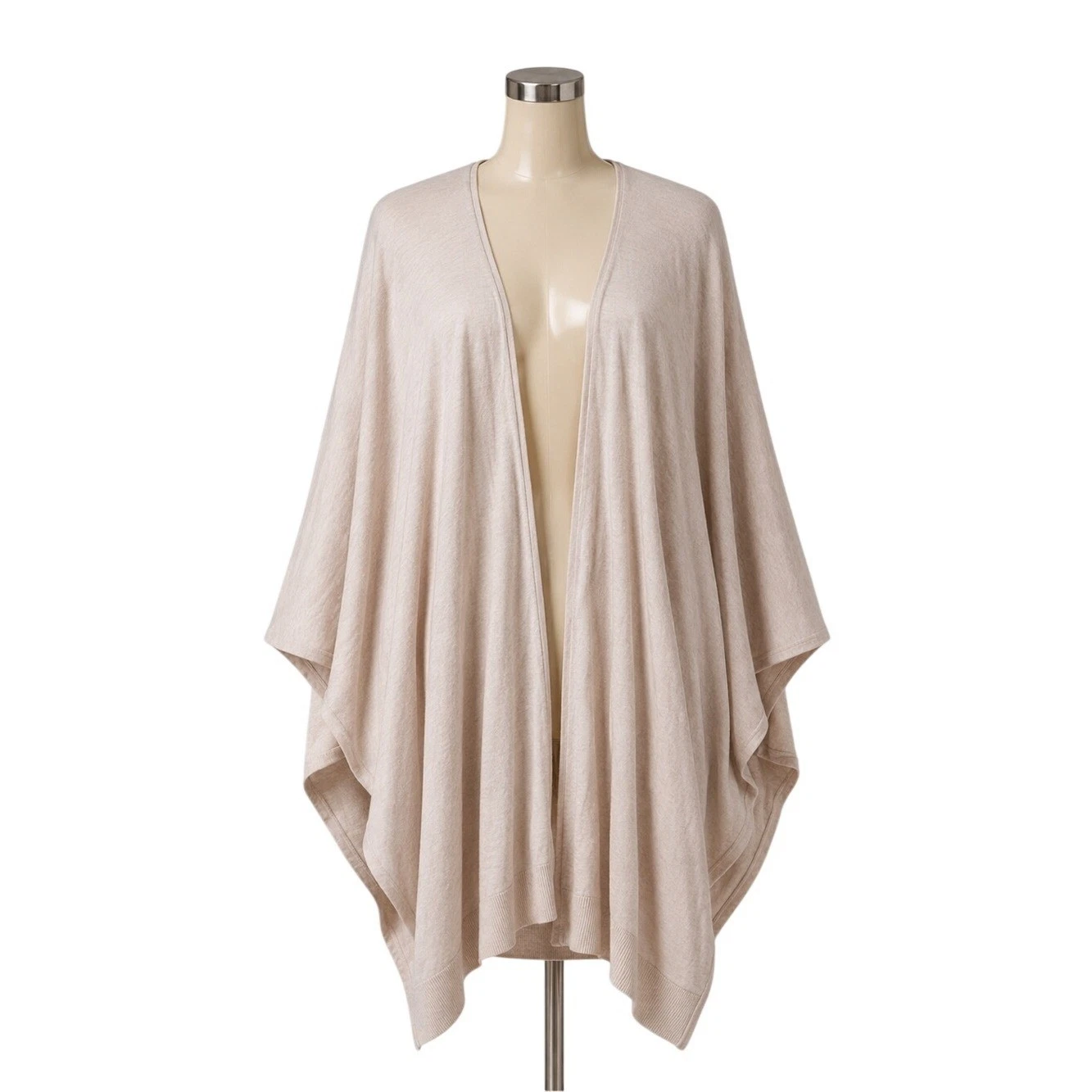 Lululemon Free to Coast Wrap Pink Beige Silk Blend Open Front Poncho OS
