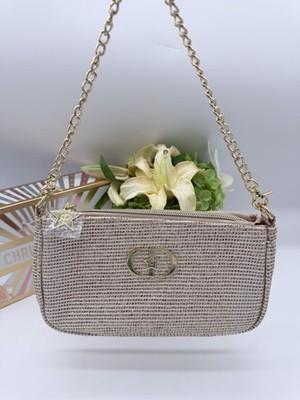DIOR BEAUTY Gold Vanity Makeup Bag Holiday Ltd Edition with Strap 9  * 5  * 2 