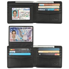 Wallet for Men-Genuine Leather RFID Blocking Bifold Stylish Wallet With 2 ID ...
