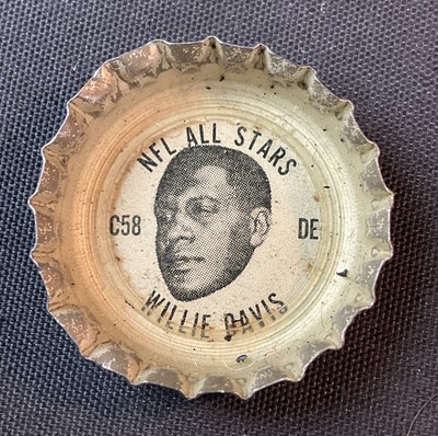 1964-66 Coca-Cola Bottle Cap NFL All-Stars DE Willie Davis GB Packers EX-EXMINT