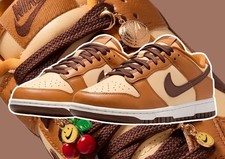 Nike Women's Dunk Low Shoes Desert Ochre Cherry Charm Brown HQ7487-700 NEW