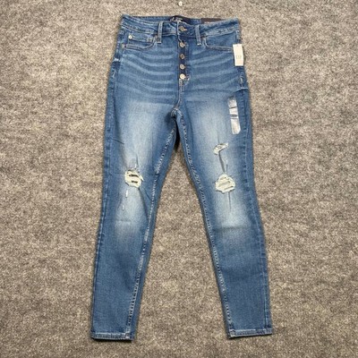 Gap High Rise Universal Legging Jeans Womens 10/30 Short Distressed Button Fly