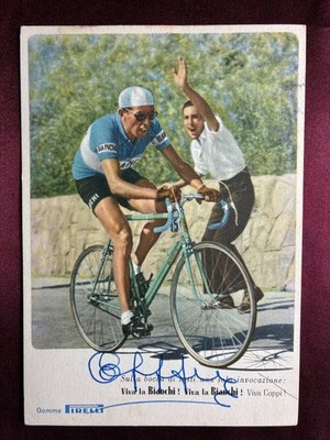 FAUSTO COPPI AUTOGRAPH ( 1960)-Team Bianchi-Pirelli-Cycling-Hand Signed