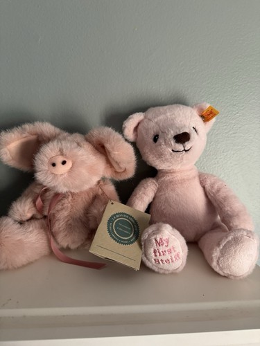 2 Stuffies Konvolut Steiff Kuschelbär und Neu mit Etikett Boyds Schweinchen - Bild 2 von 11