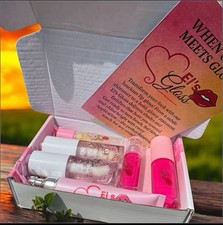 Glossy Glam El's Gloss Lip Gloss & Lip Mask Set Assorted Pink and Clear Shades