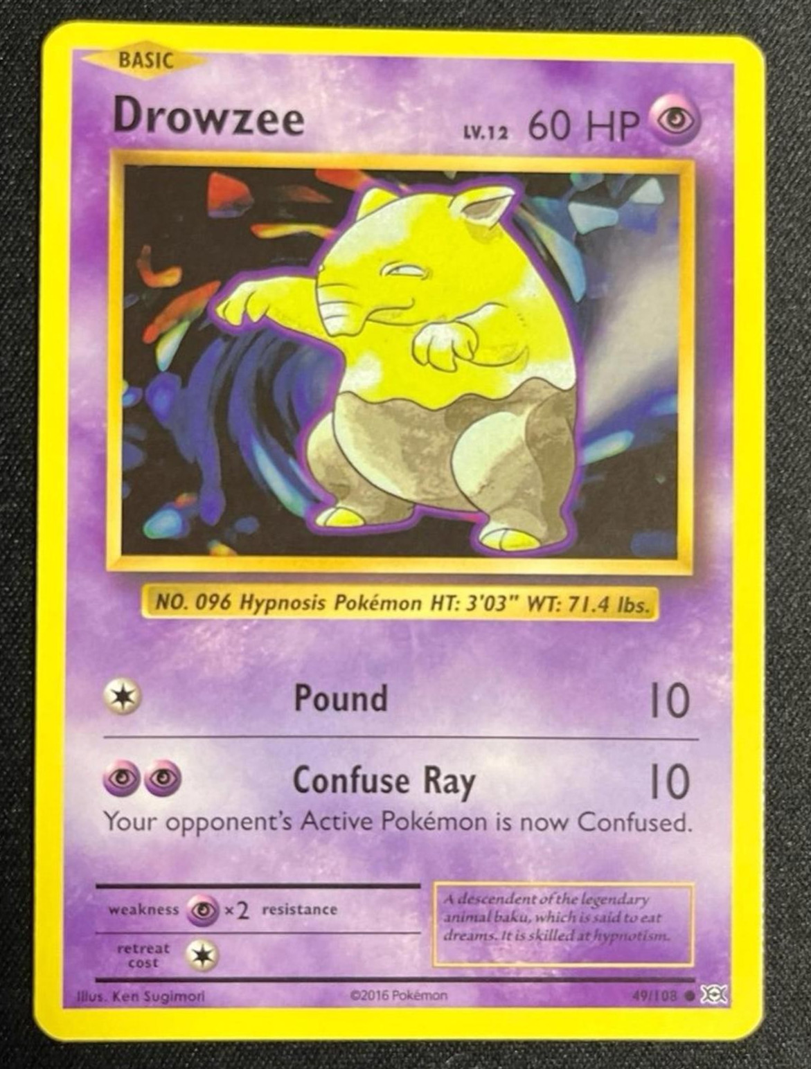 Drowzee 49/108 XY Evolutions Pokemon Card NM