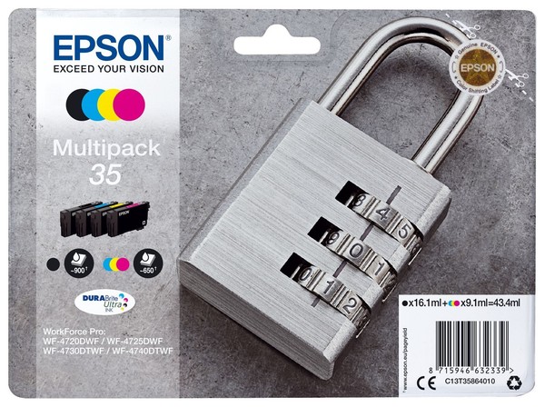 Epson 35 C13T35864010 Originale Druckerpatronen Schwarz, Cyan, Magenta, Gelb-image
