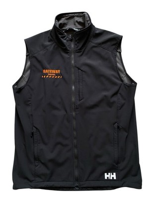 Helly Hansen Mens Paramount Softshell Vest XL Black Full Zip Hiking Outdoor