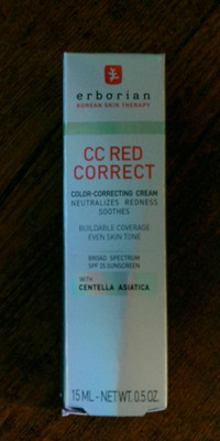 Erborian  CC Red Correct Green Color-Corrector SPF 25 to Cover Redness ~ 0.5 oz