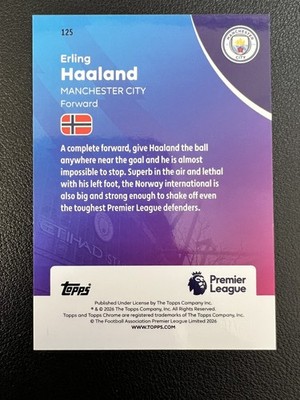 2026 Topps Chrome Erling Haaland Aqua RayWave Parallel 029/199