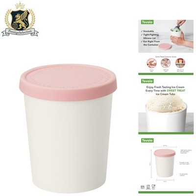Sweet Treat 1 Quart Ice Cream Container - BPA-Free & Dishwasher Safe in Pink