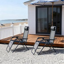 Reclining Steel Frame Mesh Garden Chairs
